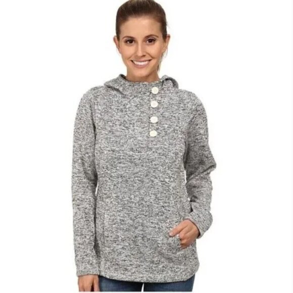 Columbia Darling Days Buttoned Hoodie Fleece Sweatshirt Heather Gray Womens Sml - Picture 1 of 15